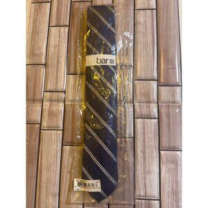 Bar III Mens Richardson Stripe Tie Navy OS, NWT